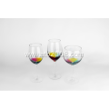 Spray colorful wine glass set